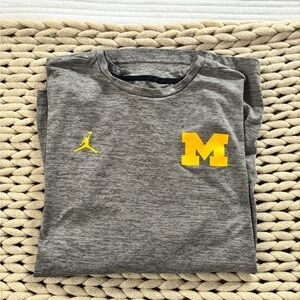 Jordan Heather Gray long sleeve athletic material UofM
